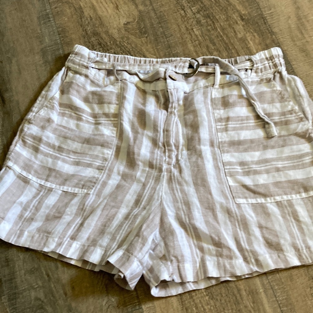 XL striped shorts 100% linen